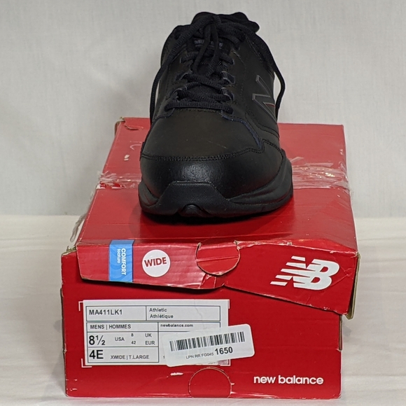 NEW New Balance 411 4E Xwide Leather Walking Comfort Shoe 8.5 black - Picture 5 of 5